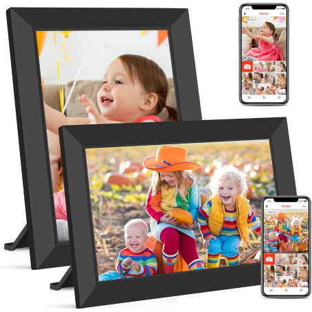 Frameo 10.1Pouces Cadre Photo Numérique WiFi,Mémoire Iinterne de 32 Go avec Écran Tactile HD 1280 * 800 IPS,Rotation Automatique
