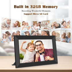 Frameo 10.1Pouces Cadre Photo Numérique WiFi,Mémoire Iinterne de 32 Go avec Écran Tactile HD 1280 * 800 IPS,Rotation Automatique