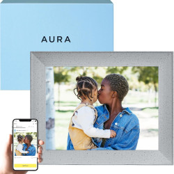 Aura Cadre photo numérique Mason Luxe écran 2K Wi-Fi 9,7 pouces | Le meilleur cadre numérique à offrir | Envoyez vos photos depu