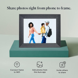 Aura cadre photo numérique Mason Luxe écran 2K Wi-Fi 9,7 pouces | Le meilleur cadre numérique à offrir | Envoyez vos photos depu