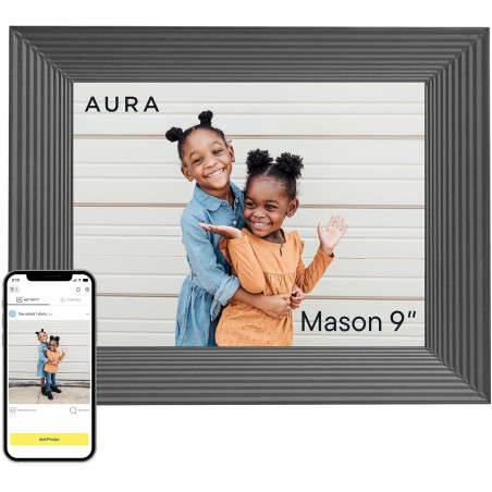 Aura Cadre Photo numérique Mason Wi-FI - 9 Pouces | Le Meilleur Cadre numérique à Offrir | Envoyez Vos Photos Depuis Votre télép