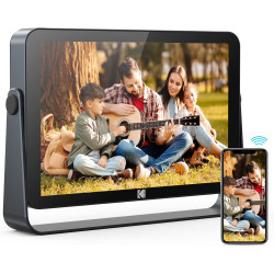 Kodak Cadre Photo Numérique 10'' Wi-FI 6, Écran Tactile Full HD 1200x1920, 32 Go, Batterie 3800 mAh, Diaporama & Musique, Météo 