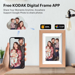 Kodak Cadre Photo numérique, 7", écran Tactile, WiFi, résolution 1024 x 600 16:9, mémoire intégrée de 32 Go, Cadre Burlywood, Ph