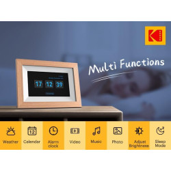 Kodak Cadre Photo numérique, 7", écran Tactile, WiFi, résolution 1024 x 600 16:9, mémoire intégrée de 32 Go, Cadre Burlywood, Ph