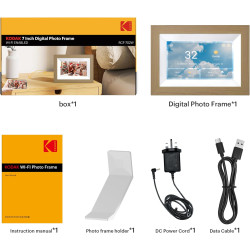 Kodak Cadre Photo numérique, 7", écran Tactile, WiFi, résolution 1024 x 600 16:9, mémoire intégrée de 32 Go, Cadre Burlywood, Ph