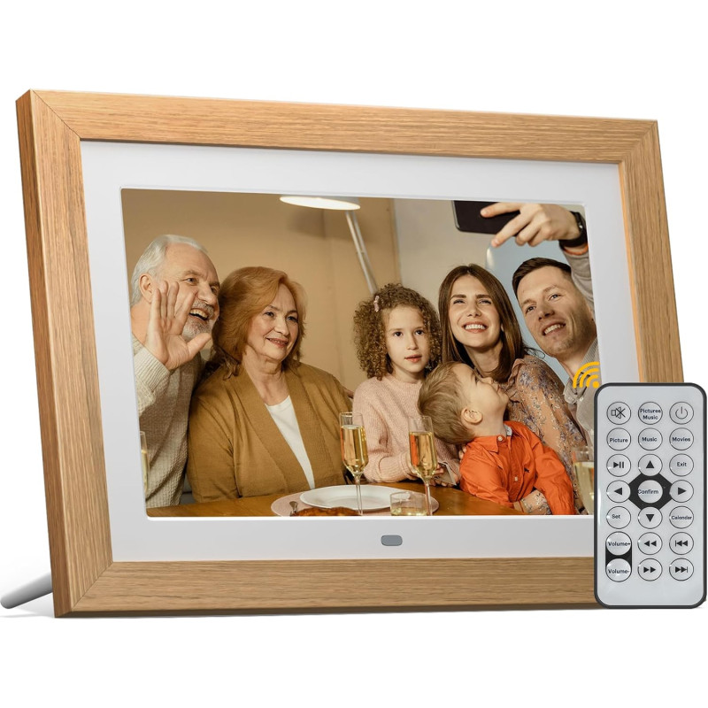 Cadre Photo numérique 10 Pouces, sans WiFi Cadre Photo numérique avec télécommande, HD Affichage Photo et vidéo, Support Carte S