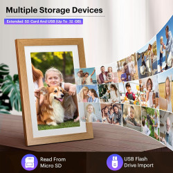 Cadre Photo numérique 10 Pouces, sans WiFi Cadre Photo numérique avec télécommande, HD Affichage Photo et vidéo, Support Carte S