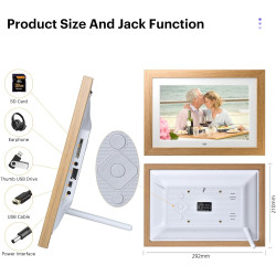 Cadre Photo numérique 10 Pouces, sans WiFi Cadre Photo numérique avec télécommande, HD Affichage Photo et vidéo, Support Carte S