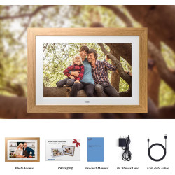 Cadre Photo numérique 10 Pouces, sans WiFi Cadre Photo numérique avec télécommande, HD Affichage Photo et vidéo, Support Carte S