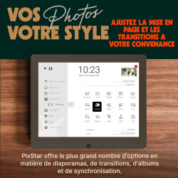 Pix Star Cadre Photo numérique WiFi 10 Pouces, partagez des vidéos et des Photos instantanément par e-Mail ou Application, détec