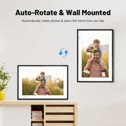 Cadre Photo numérique 10,1 Pouces WiFi IPS HD écran Tactile Smart Cloud Cadre Photo, Auto-Rotation, Configuration Facile pour Pa