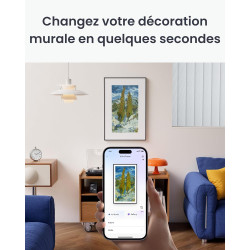 SwitchBot Cadre d'art Numérique IA, 13.3'' Cadre Photo Numérique sans Câblage, Écran Électronique-Ink, Autonomie Ultra-Longue, C