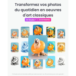 SwitchBot Cadre d'art Numérique IA, 13.3'' Cadre Photo Numérique sans Câblage, Écran Électronique-Ink, Autonomie Ultra-Longue, C