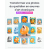 SwitchBot Cadre d'art Numérique IA, 13.3'' Cadre Photo Numérique sans Câblage, Écran Électronique-Ink, Autonomie Ultra-Longue, C