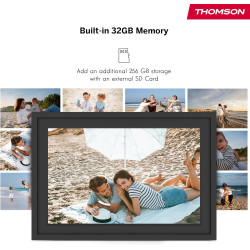 Thomson Cadre Photo Numérique 10 Pouces, Écran IPS, Écran Tactile HD, WLAN, Partage Direct Via App, Fonctions Intelligentes, Cad