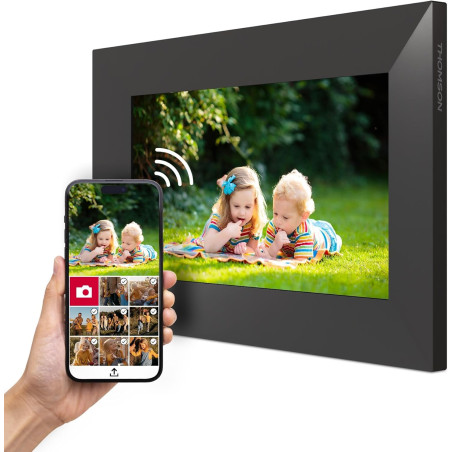 Thomson Cadre Photo Numérique 7 Pouces, Écran IPS, Écran Tactile HD, WLAN, Partage Direct Via App, Fonctions Intelligentes, Cadr