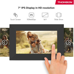 Thomson Cadre Photo Numérique 7 Pouces, Écran IPS, Écran Tactile HD, WLAN, Partage Direct Via App, Fonctions Intelligentes, Cadr