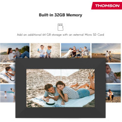 Thomson Cadre Photo Numérique 7 Pouces, Écran IPS, Écran Tactile HD, WLAN, Partage Direct Via App, Fonctions Intelligentes, Cadr