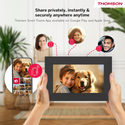 Thomson Cadre Photo Numérique 7 Pouces, Écran IPS, Écran Tactile HD, WLAN, Partage Direct Via App, Fonctions Intelligentes, Cadr
