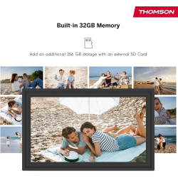 Thomson Cadre Photo Numérique 15 Pouces, Écran IPS, Écran Tactile FHD, WLAN, Partage Direct Via App, Fonctions Intelligentes, Ca