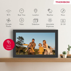 Thomson Cadre Photo Numérique 15 Pouces, Écran IPS, Écran Tactile FHD, WLAN, Partage Direct Via App, Fonctions Intelligentes, Ca