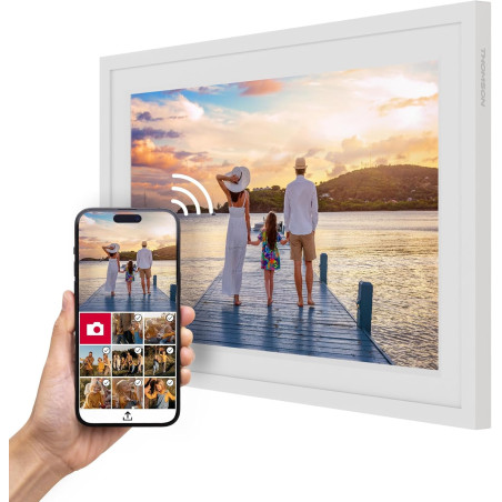 Thomson Cadre Photo Numérique 10 Pouces, Écran IPS, Écran Tactile HD, Partage Direct Via App, Fonctions Intelligentes, Cadre Pho