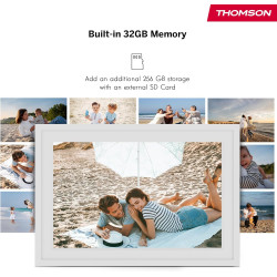 Thomson Cadre Photo Numérique 10 Pouces, Écran IPS, Écran Tactile HD, Partage Direct Via App, Fonctions Intelligentes, Cadre Pho