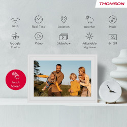 Thomson Cadre Photo Numérique 10 Pouces, Écran IPS, Écran Tactile HD, Partage Direct Via App, Fonctions Intelligentes, Cadre Pho
