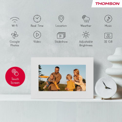 Thomson Cadre Photo Numérique 7 Pouces, Écran IPS, Écran Tactile HD, Partage Direct Via App, Fonctions Intelligentes, Cadre Phot
