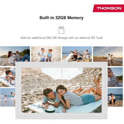 Thomson Cadre Photo Numérique 15 Pouces, Écran IPS, Écran Tactile FHD, Partage Direct Via App, Fonctions Intelligentes, Cadre Ph