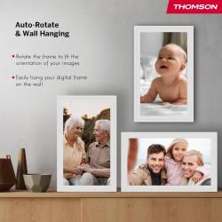 Thomson Cadre Photo Numérique 15 Pouces, Écran IPS, Écran Tactile FHD, Partage Direct Via App, Fonctions Intelligentes, Cadre Ph