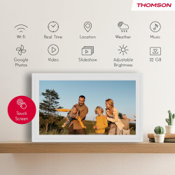 Thomson Cadre Photo Numérique 15 Pouces, Écran IPS, Écran Tactile FHD, Partage Direct Via App, Fonctions Intelligentes, Cadre Ph