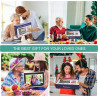 Cadre Photo numérique Wi-FI de 15,6 ", écran Tactile IPS, 1366 x 768, Noyer 32G, partagez des Photos ou des vidéos Via l'applica