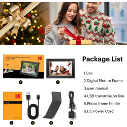 Cadre Photo numérique WiFi, Kodak 10.1 Pouces Cadre Photo électronique avec 32 Go de Stockage, partagez instantanément des Clips