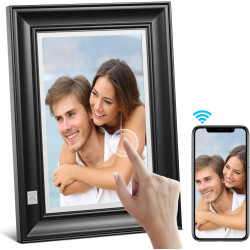 Cadre Photo Numérique WiFi 10.1 Pouces 1920 x 1200 IPS à Écran Tactile HD, Rotation Automatique, Configuration Facile pour Parta