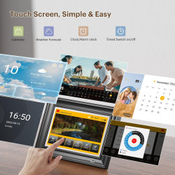 Cadre Photo Numérique WiFi 10.1 Pouces 1920 x 1200 IPS à Écran Tactile HD, Rotation Automatique, Configuration Facile pour Parta