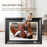 Cadre Photo Numérique WiFi 10.1 Pouces 1920 x 1200 IPS à Écran Tactile HD, Rotation Automatique, Configuration Facile pour Parta