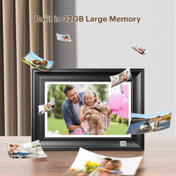Cadre Photo Numérique WiFi 10.1 Pouces 1920 x 1200 IPS à Écran Tactile HD, Rotation Automatique, Configuration Facile pour Parta