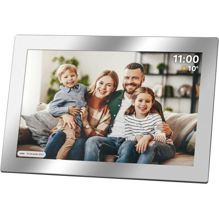 Kruger&Matz FRAMEO Cadre Photo Numérique 1280 x 800 Pixels 10.1" Wi-FI MicroSD Clip Vidéo Minuterie Météo Miroir Cadre KM1101