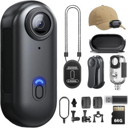 Caméra corporelle 4K POV Pro, caméra Portable avec Clip Rotatif 360° et Clip magnétique, Enregistrement 120 Minutes, idéale pour