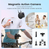 4K Mini Caméra Sport, 20MP Portable Body Camera, 6 Axes Stabilisation POV caméra d'action,40M Caméra étanche,WiFi camera portabl