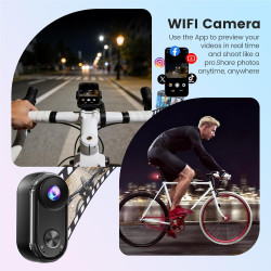 4K Mini Caméra Sport, 20MP Portable Body Camera, 6 Axes Stabilisation POV caméra d'action,40M Caméra étanche,WiFi camera portabl
