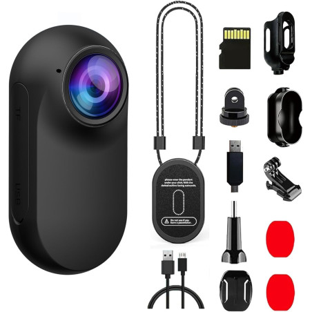 Xilecam Camera Portable Miniature Mini Caméra Sport Carte Mémoire Incluse Camera Moto Caméra POV Magnétique Léger Multifonction 