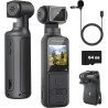 YDI Caméra de Corps 4K avec Microphone Externe, Caméras Corporelles Pocket Vlog avec Lentille Pivotée à 270°, Body Cam pour Spor