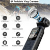 YDI Caméra de Corps 4K avec Microphone Externe, Caméras Corporelles Pocket Vlog avec Lentille Pivotée à 270°, Body Cam pour Spor