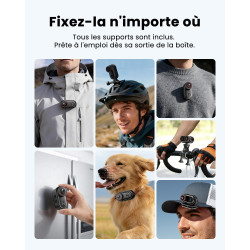 Mini Caméra Sport 4K avec Écran 1.47", Caméra Corporelle Magnétique Portable, POV WiFi, Batterie 150 Min, Idéal Vlog, Vélo, Moto