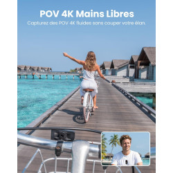 Mini Caméra Sport 4K avec Écran 1.47", Caméra Corporelle Magnétique Portable, POV WiFi, Batterie 150 Min, Idéal Vlog, Vélo, Moto