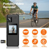 A32 64GB Caméra de Corps, Caméra Corporelle Portable avec Objectif Rotatif 180° et Détection de Mouvement, Caméscope 1080P avec 
