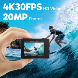 AKASO EK7000 Caméra Sport Kit de Poignée Flottant - Comprend 4K 30FPS EK7000 Action Camera, Poignée Flottant Etanche pour Camera