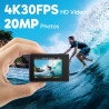 AKASO EK7000 Caméra Sport Kit de Poignée Flottant - Comprend 4K 30FPS EK7000 Action Camera, Poignée Flottant Etanche pour Camera